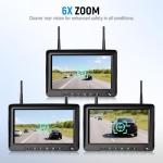 Wireless Backup Camera for Truck 7'' 1080P HD Monitor with DVR, BSD Alert RV Backup Camera System 18 LED IR Night Vision Reverse Camera Support 4 Cameras Rear View Camera for Car,Trailers, 5th Wheels