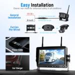 Wireless Backup Camera for Truck 7'' 1080P HD Monitor with DVR, BSD Alert RV Backup Camera System 18 LED IR Night Vision Reverse Camera Support 4 Cameras Rear View Camera for Car,Trailers, 5th Wheels