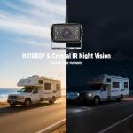 Wireless Backup Camera for Truck 7'' 1080P HD Monitor with DVR, BSD Alert RV Backup Camera System 18 LED IR Night Vision Reverse Camera Support 4 Cameras Rear View Camera for Car,Trailers, 5th Wheels