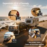 Wireless Backup Camera for Truck 7'' 1080P HD Monitor with DVR, BSD Alert RV Backup Camera System 18 LED IR Night Vision Reverse Camera Support 4 Cameras Rear View Camera for Car,Trailers, 5th Wheels