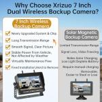 Wireless Backup Camera System, 2 HD 1080P Cameras with 7" IPS Touch Screen Monitor, IP69 Waterproof, IR Night Vision, 4 Channels Loop Recording for Truck, RV, Trailer, Car and Camper