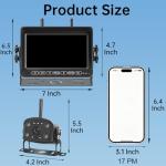Wireless Backup Camera System, 2 HD 1080P Cameras with 7" IPS Touch Screen Monitor, IP69 Waterproof, IR Night Vision, 4 Channels Loop Recording for Truck, RV, Trailer, Car and Camper