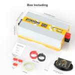 XWJNE 2000W Pure Sine Wave Power Inverter 12V DC to 120V GFCI AC Converter with LCD Display and Remote for Home, RV, Truck, Off-Grid Solar Power