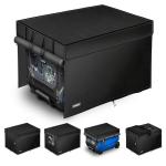 VANIZY Running generator cover. Size: 24 inches (L) x 19 inches (W) x 21 inches (H) in 600D waterproof Oxford cloth with top refueling opening. Generator running cover with operable window. Black