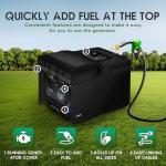 VANIZY Running generator cover. Size: 24 inches (L) x 19 inches (W) x 21 inches (H) in 600D waterproof Oxford cloth with top refueling opening. Generator running cover with operable window. Black