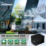 VANIZY Running generator cover. Size: 24 inches (L) x 19 inches (W) x 21 inches (H) in 600D waterproof Oxford cloth with top refueling opening. Generator running cover with operable window. Black