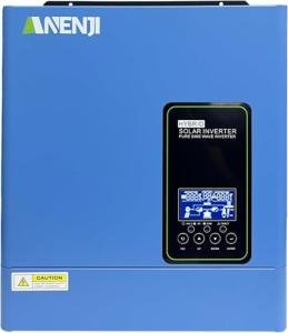 Hybrid Solar Inverter 3000W, 24Vdc to110Vac Off-Grid Inverter,100A MPPT Controller,Support Battery-Less or AGM Lithium Battery, Pure Sine Wave for Home Backup,Solar Systems