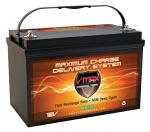 VMAXSLR125 AGM deep cycle 12V 125AH battery for Use with gas or electric power backup generator or smart charger for off grid power systems