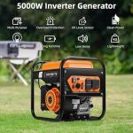 Oxseryn 5000W Inverter Generator Gas Powered, Open Frame Generator, Portable Outdoor Power Equipment, Emergency Home Backup, RV Ready 30A Outlet, ECO Mode, EPA Compliant