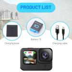 ANCBD 3-Pack Hero 10 Batteries for GoPro Hero 12, Hero 11, Hero 10, Hero 9 Black Sport Action Camera with 3 Channel Battery Charging Station Power Fast Portable Accessory High Capacity