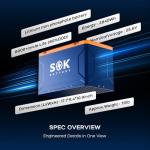 SOK Battery 24V 150Ah LiFePO4 Battery with Built-in Heater, Bluetooth, CAN Communication | Deep Cycle Lithium Iron Phosphate for RV, Off-Grid Solar, Marine, Home Backup