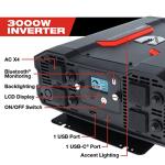Cummins 3000 Watts Inverter Modified Sine Wave Truck Inverter 12 Volts to 110 Volts Four AC Outlets Two USB Ports (Plus Cable Kit)- CMN3000W - Inverters for Vehicles, Van Life, Camping