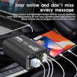 Pure Sine Wave Car Inverter 200 Watt 12V DC to 110V 120V AC Car Power Inverter Converter with 30W PD USB-C & QC3.0 USB-A Fast Charging for Vehicle Truck RV by Leesky