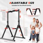 DOBESTS Foldable Power Tower Pull Up Bar Dip Station Adjustable Multifunction Workout Pull Up Tower Station Gym Strength Training Equipment Home Outdoor, Triangular Legs, 700 LBS