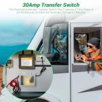 KUTTOLE 30 Amp Automatic Transfer Switch, RV Automatic Transfer Switch, Prewired ATS for Generator, Travel Trailer, 120V