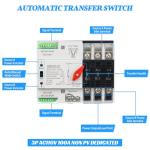 100A Automatic Transfer Switch, 110V Millisecond Level Dual Power Automatic Transfer Switch, Generator Transfer Switch, with Metal Distribution Box