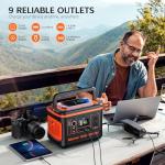 Giomre Portable Power Station, 297Wh Backup Lithium Battery Generator with 600W AC Output and 120W Fast Charging, Solar Generator for Outdoors Camping, Travel Emergency, Home Blackout