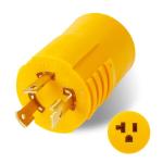 30 Amp Shore Power RV Generator Adapter Compatible with NEMA L5-30P to 5-15/5-20R Marine 30 Amp to 110V 15 Amp/120V 20 Amp Household Regular Inlet Connector, 3-Prong Locking Generator Cord