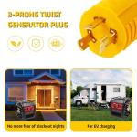 30 Amp Shore Power RV Generator Adapter Compatible with NEMA L5-30P to 5-15/5-20R Marine 30 Amp to 110V 15 Amp/120V 20 Amp Household Regular Inlet Connector, 3-Prong Locking Generator Cord