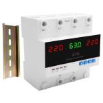 Automatic Transfer Switch, 63A 110V/220V Dual Power Selector for Generator & Backup Inverter, L1 Priority, DIN Rail Mount,ATS Adjustable Emergency Power Switch with Guide Rail(110V and 220V Available)