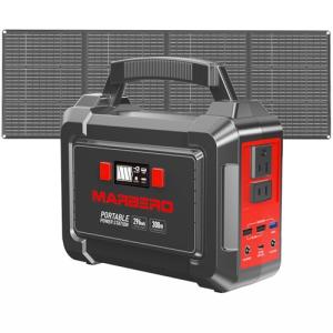 MARBERO 296Wh Portable Solar Generator with 60W Panel