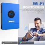 Aninerel 12000W Hybrid Solar Inverter 48V DC to 110/220V AC, Pure Sine Wave, Built-in Dual MPPT, 99.9% Efficiency, Solar & Generator Input, Dustproof, for Home Backup RV Off-Grid