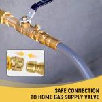 50 FT Natural Gas Hose, 3/4" ID Natural Gas Extension Hose, Line Hose with Brass Quick Connect Fittings, for Generators, Grills, Patio Heaters, BBQ