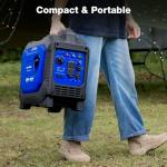 BILT HARD Gas Generator 2500W, 80cc 4 Stroke Quiet Inverter Generator with CO Sensor, Parallel Ready,120V AC Duplex Receptacle and 12V DC Output, Outdoor Generators for Camping, Home Use, 49-State