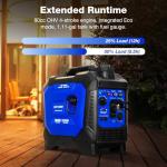 BILT HARD Gas Generator 2500W, 80cc 4 Stroke Quiet Inverter Generator with CO Sensor, Parallel Ready,120V AC Duplex Receptacle and 12V DC Output, Outdoor Generators for Camping, Home Use, 49-State