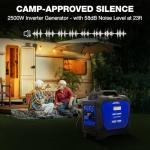 BILT HARD Gas Generator 2500W, 80cc 4 Stroke Quiet Inverter Generator with CO Sensor, Parallel Ready,120V AC Duplex Receptacle and 12V DC Output, Outdoor Generators for Camping, Home Use, 49-State