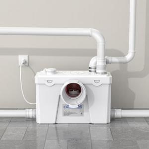 CrestWave 500W Macerator Pump, Heavy Duty Upflush System with 4 Water Inlets, 20L/M Flow, Perfect for Sink Toilet Basement Kitchen Shower Bathtub Laundry Waste Water in Homes, Off-Grid Sewage, Boat RV