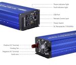 Fit4Less Pure Sine Wave Power Inverter DC12V to AC 110V with Dual sockets and USB, LCD Remote kit. (1500W)