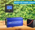 Fit4Less Pure Sine Wave Power Inverter DC12V to AC 110V with Dual sockets and USB, LCD Remote kit. (1500W)