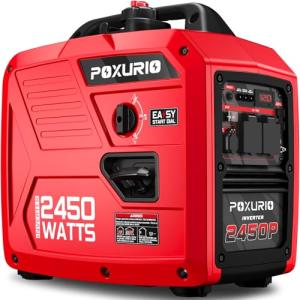 2450 Watt Inverter Generator, 120V Gas Powered Generator Super Quiet, RV Ready/EPA for RV, Camping and Home，Red