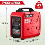 2450 Watt Inverter Generator, 120V Gas Powered Generator Super Quiet, RV Ready/EPA for RV, Camping and Home，Red