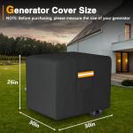 EVRBUL Generator Cover, 30”L x 30”W x 26”H Heavy Duty Waterproof 420D All-Weather Generator Cover with Storage Pocket Compatible with Most Generators 6000-11000 Watt (Black)