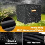 EVRBUL Generator Cover, 30”L x 30”W x 26”H Heavy Duty Waterproof 420D All-Weather Generator Cover with Storage Pocket Compatible with Most Generators 6000-11000 Watt (Black)