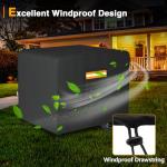 EVRBUL Generator Cover, 30”L x 30”W x 26”H Heavy Duty Waterproof 420D All-Weather Generator Cover with Storage Pocket Compatible with Most Generators 6000-11000 Watt (Black)