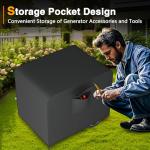 EVRBUL Generator Cover, 30”L x 30”W x 26”H Heavy Duty Waterproof 420D All-Weather Generator Cover with Storage Pocket Compatible with Most Generators 6000-11000 Watt (Black)