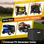 EVRBUL Generator Cover, 30”L x 30”W x 26”H Heavy Duty Waterproof 420D All-Weather Generator Cover with Storage Pocket Compatible with Most Generators 6000-11000 Watt (Black)
