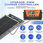 Bifacial 200W Solar Panels Kit Solar Panel with 30A PWM Charge Controller A+ Cell Cables Connectors Brackets Y Branch Adapter Cable for RV Boats Battery Marine Home Outdoor Off-Grid System