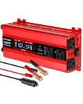 LVYUAN 1000W Car Power Inverter 12V to 110V DC to AC with 4 US Sockets, Cigarette Lighter, LCD Display, USB Ports for Car, Home,Outdoor, Camping