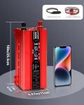 LVYUAN 1000W Car Power Inverter 12V to 110V DC to AC with 4 US Sockets, Cigarette Lighter, LCD Display, USB Ports for Car, Home,Outdoor, Camping