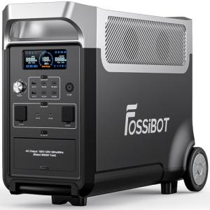 FOSSiBOT F3600 Portable Power Station, 5x120V AC Output 3600W/3840Wh LiFePO4 Battery Expandable to 11520Wh, Electrical Solar Generator for Garage, Home, Off-Grid Living, Camping, RVs