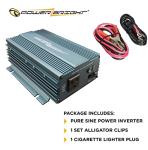 PowerBright 300 Watt Pure Sine Wave Power Inverter, DC 24V to 120V AC Car Inverter with 120 Volt AC Outlet, USB Port, Car Battery Cables w/Alligator Clips & Car Cigarette Lighter Plug Adapter