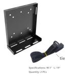 JINGCHENGMEI Universal Wall and VESA Mount -Adjustable Mount with Straps for Small Computers, UPS, Modems, Cable Boxes or Other Electronic Devices, Metal, Black