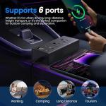 300W Car Voltage Converter Inverter DC 12V to AC 110V Ports Fast Charging Car Charger with Cigarette Lighter Plug with 2 Sockets and 4 USB for Business Trips and Vacation