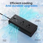 300W Car Voltage Converter Inverter DC 12V to AC 110V Ports Fast Charging Car Charger with Cigarette Lighter Plug with 2 Sockets and 4 USB for Business Trips and Vacation