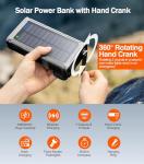 GOODaaa Power Bank Wireless Charger 45800mAh Built in Hand Crank and 4 Cables 15W Fast Charging Power Bank 7 Outputs & 4 Inputs Solar Portable Charger, SOS/Strobe/Strong Flashlights, Compass