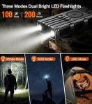 GOODaaa Power Bank Wireless Charger 45800mAh Built in Hand Crank and 4 Cables 15W Fast Charging Power Bank 7 Outputs & 4 Inputs Solar Portable Charger, SOS/Strobe/Strong Flashlights, Compass